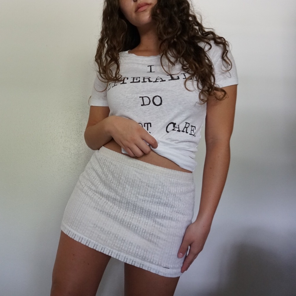 Hollister Mini Lace Bodycon Gold Skirt